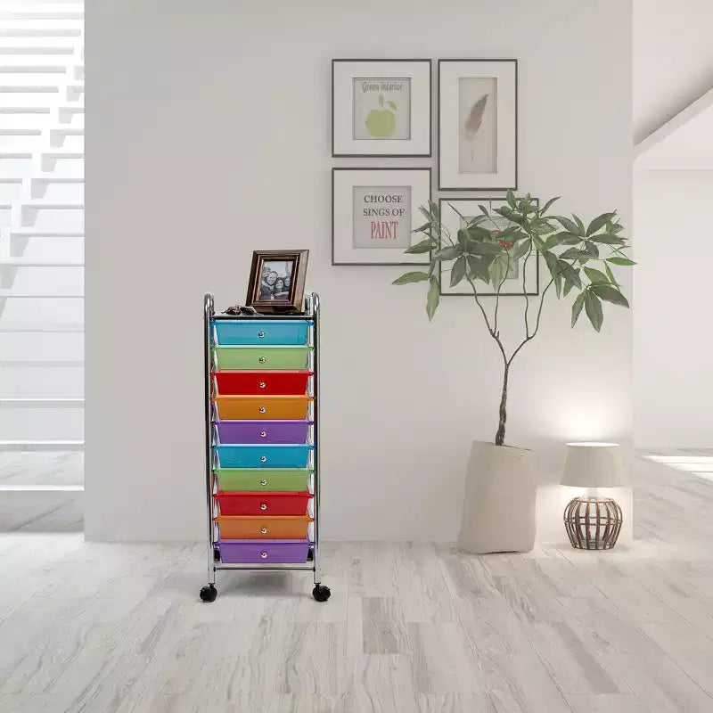 Seville Classics 10-Drawer Organizer Rolling Storage Cart