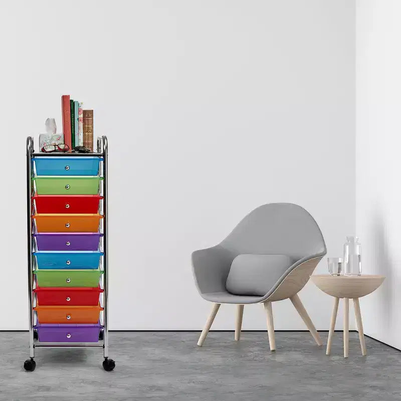 Seville Classics 10-Drawer Organizer Rolling Storage Cart