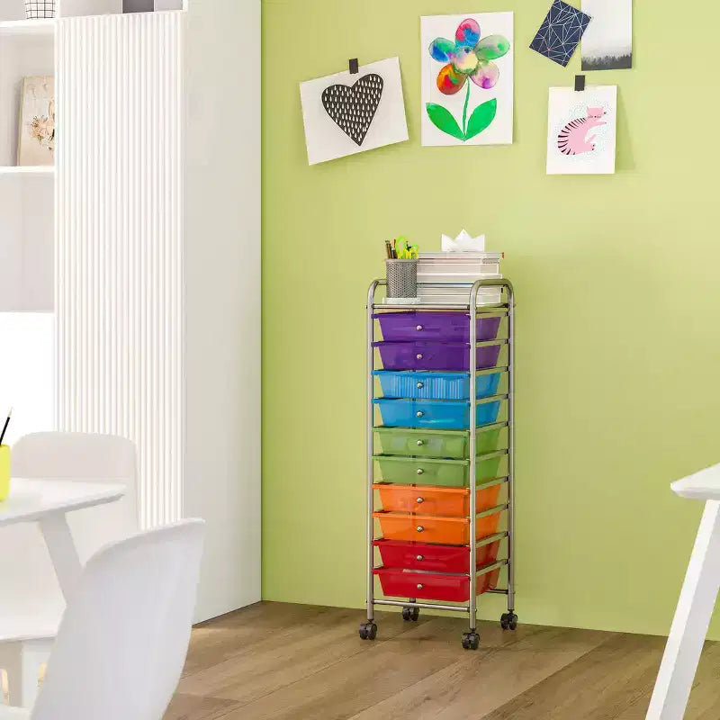 Seville Classics 10-Drawer Organizer Rolling Storage Cart