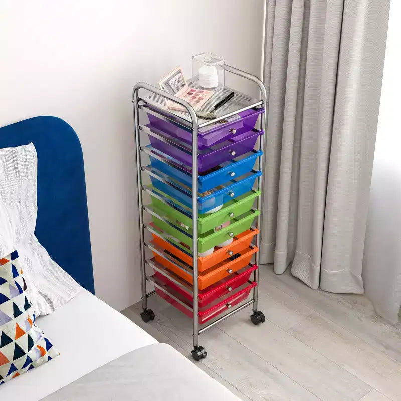 Seville Classics 10-Drawer Organizer Rolling Storage Cart