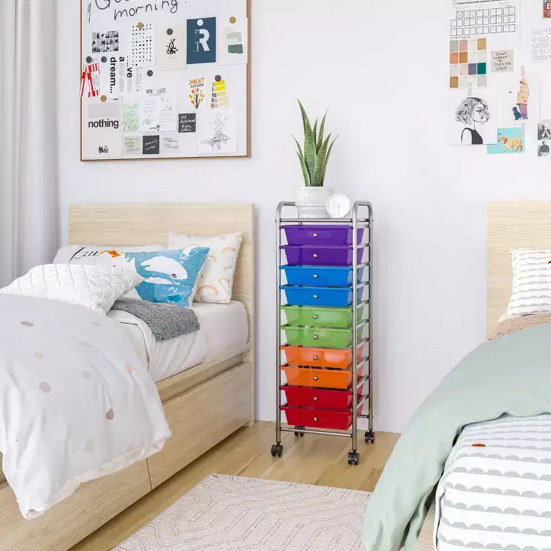 Seville Classics 10-Drawer Organizer Rolling Storage Cart