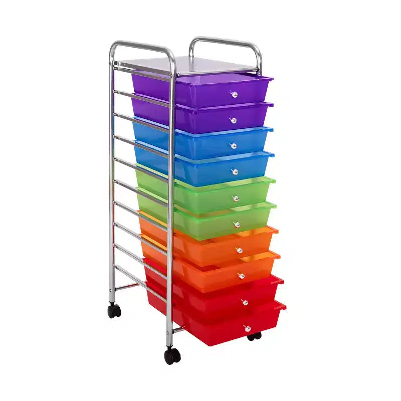 Seville Classics 10-Drawer Organizer Rolling Storage Cart