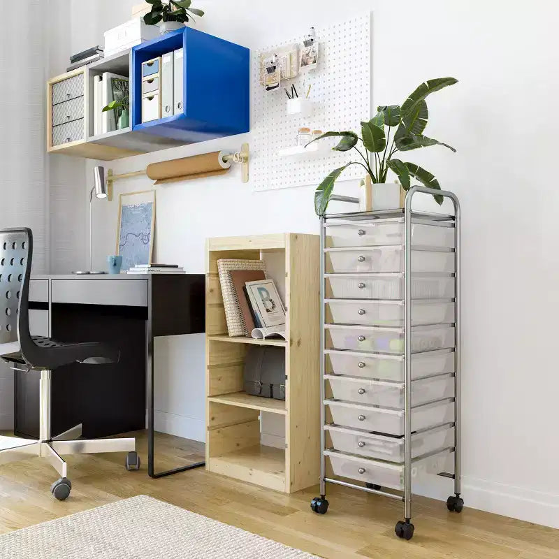 Seville Classics 10-Drawer Organizer Rolling Storage Cart
