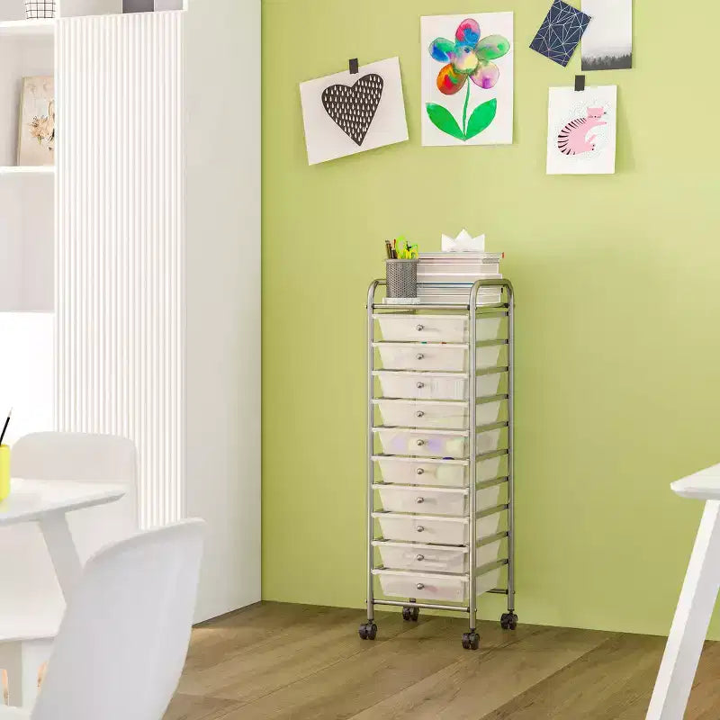 Seville Classics 10-Drawer Organizer Rolling Storage Cart