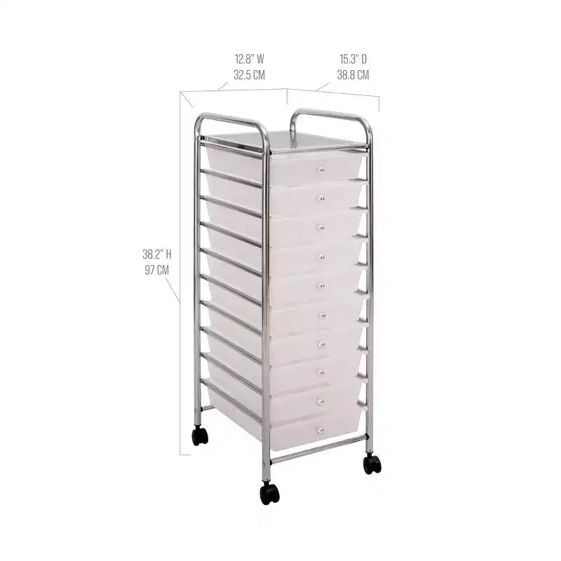 Seville Classics 10-Drawer Organizer Rolling Storage Cart