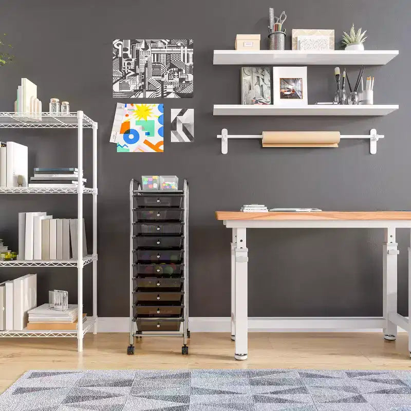 Seville Classics 10-Drawer Organizer Rolling Storage Cart