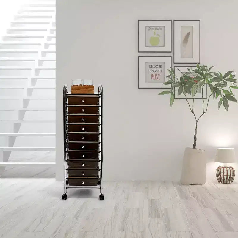 Seville Classics 10-Drawer Organizer Rolling Storage Cart
