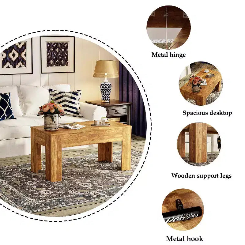 Multi-Function Center Table with Hidden Storage and Tactical Features Coffee Table Kids Desk Small Table