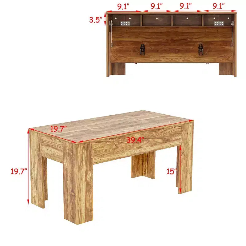 Multi-Function Center Table with Hidden Storage and Tactical Features Coffee Table Kids Desk Small Table