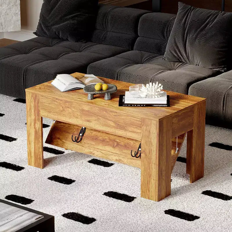 Multi-Function Center Table with Hidden Storage and Tactical Features Coffee Table Kids Desk Small Table