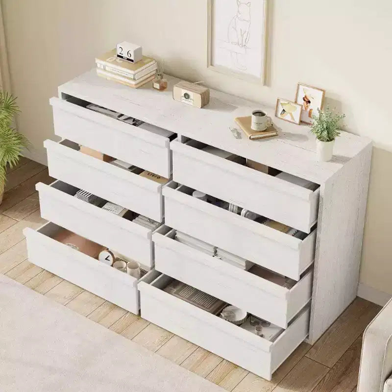 Modern Double Dresser Organizer with 6/ 7 /8 Drawers, Wooden Chest of Drawers for Living Room, Hallway, Entryway, Office