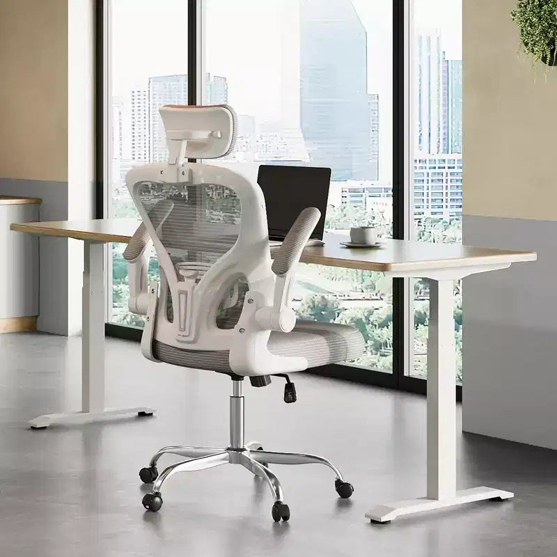GALAXHERO High Back Mesh Office Chair, Ergonomic Desk Chair with Flip-up Armrests, Adjustable Headrest & Lumbar Support
