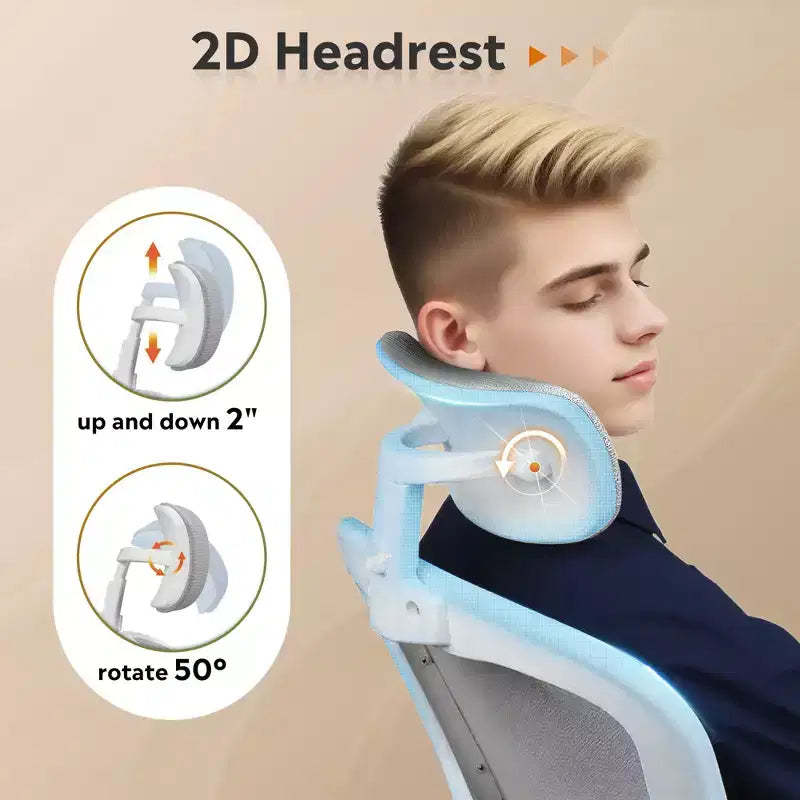GALAXHERO High Back Mesh Office Chair, Ergonomic Desk Chair with Flip-up Armrests, Adjustable Headrest & Lumbar Support