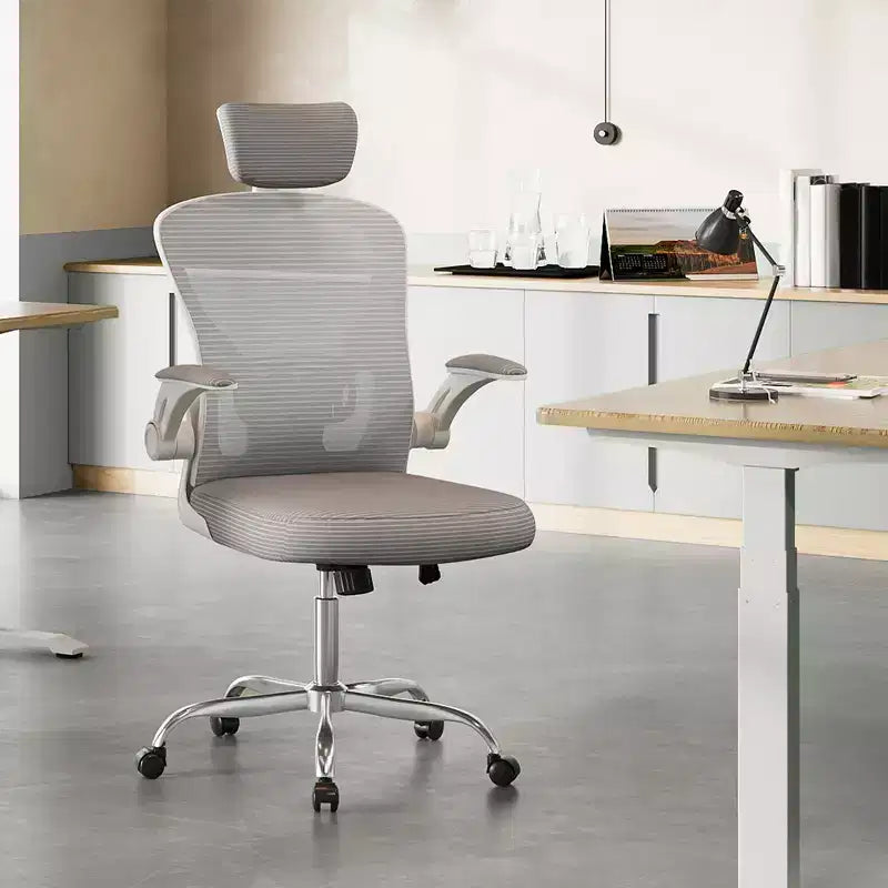 GALAXHERO High Back Mesh Office Chair, Ergonomic Desk Chair with Flip-up Armrests, Adjustable Headrest & Lumbar Support
