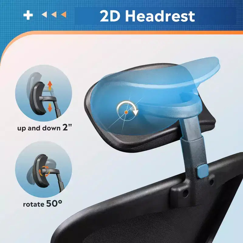 GALAXHERO High Back Mesh Office Chair, Ergonomic Desk Chair with Flip-up Armrests, Adjustable Headrest & Lumbar Support