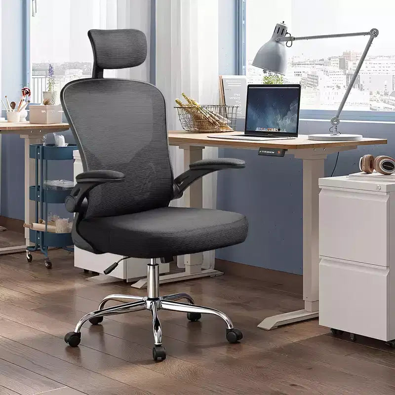 GALAXHERO High Back Mesh Office Chair, Ergonomic Desk Chair with Flip-up Armrests, Adjustable Headrest & Lumbar Support