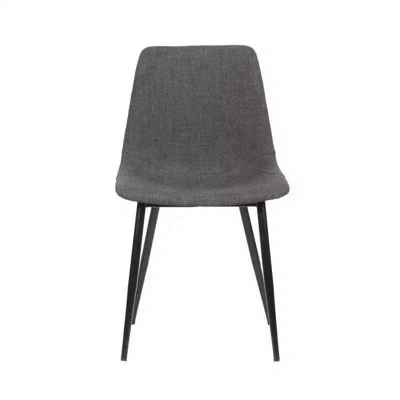 Armen Living,Monte Contemporary Dining Chair in Charcoal Faux Leather with Black Powder Coated Metal Legs