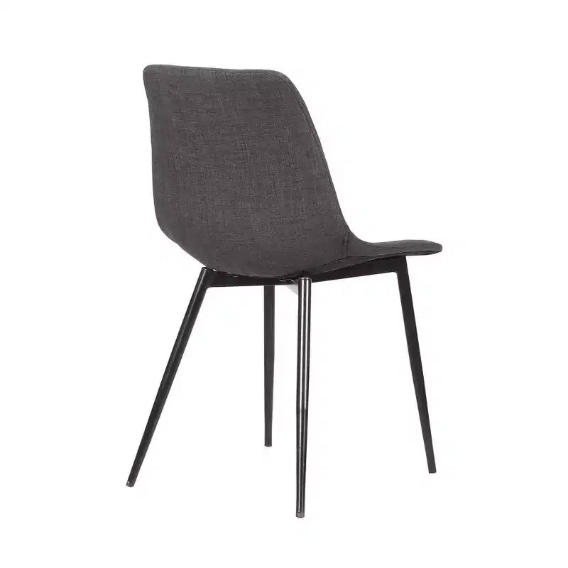 Armen Living,Monte Contemporary Dining Chair in Charcoal Faux Leather with Black Powder Coated Metal Legs