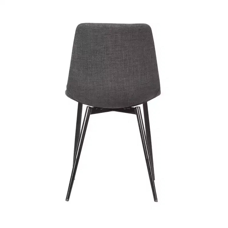Armen Living,Monte Contemporary Dining Chair in Charcoal Faux Leather with Black Powder Coated Metal Legs