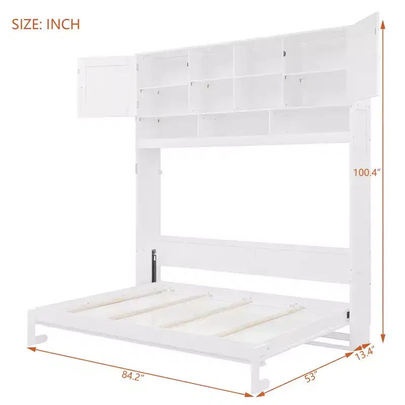 Merax Queen Size Wall Murphy Bed with Ample Storage