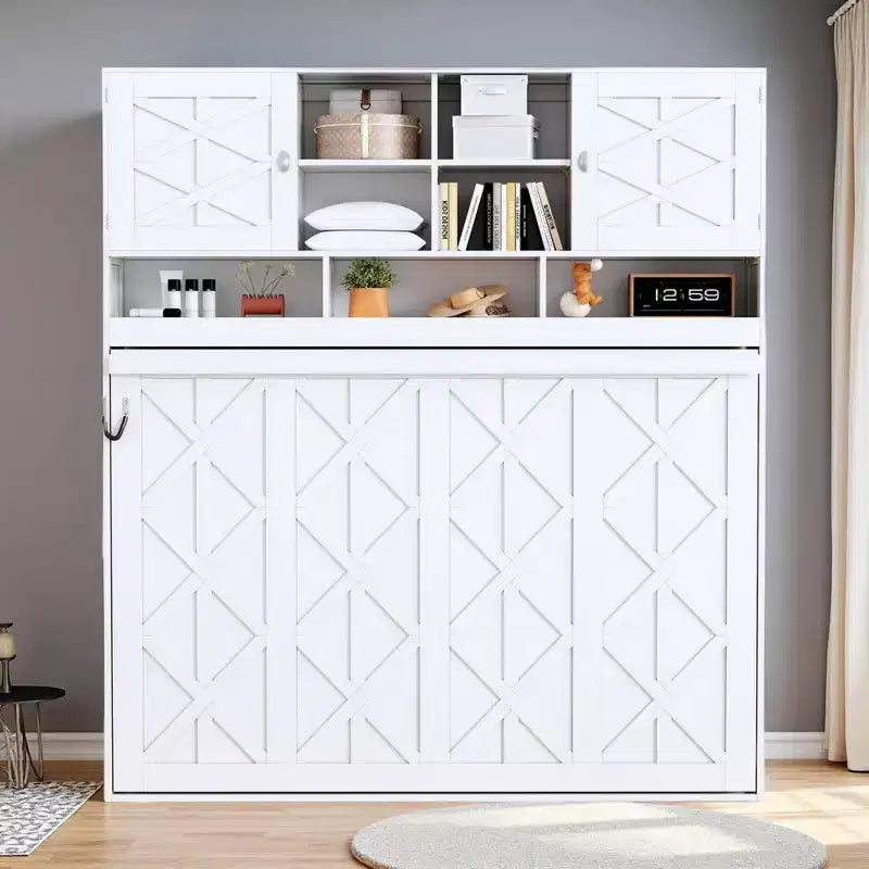 Merax Queen Size Wall Murphy Bed with Ample Storage