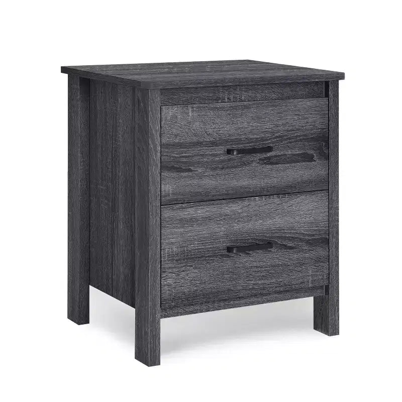 GDFStudio Titeca Contemporary 2 Drawer Wood Nightstands (Set of 2)