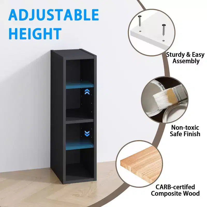 HOMLUX 2-Tier Adjustable Storage Bookcase Space Saving for Laundry Closet Bathroom
