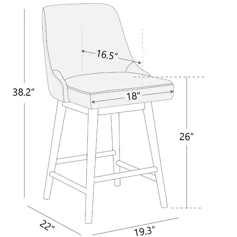 Spruce&Spring Upholstered Counter Height Swivel Bar Stools