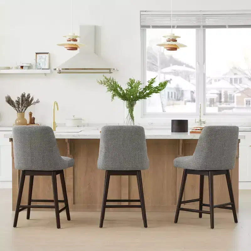Spruce&Spring Upholstered Counter Height Swivel Bar Stools