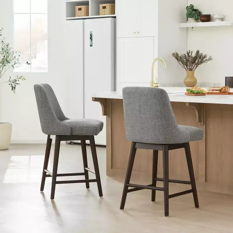Spruce&Spring Upholstered Counter Height Swivel Bar Stools