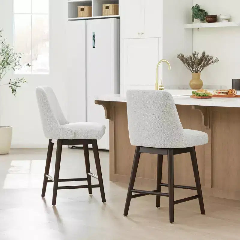 Spruce&Spring Upholstered Counter Height Swivel Bar Stools