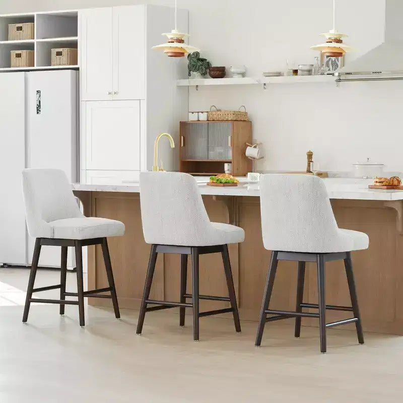 Spruce&Spring Upholstered Counter Height Swivel Bar Stools