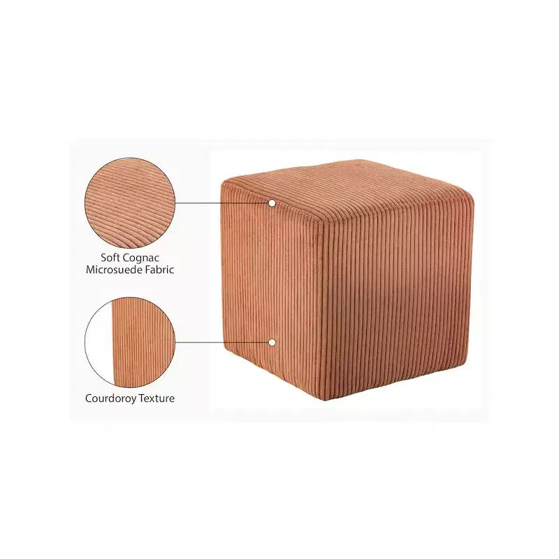 Meridian Furniture,Roy Microsuede Fabric Ottoman/Stool