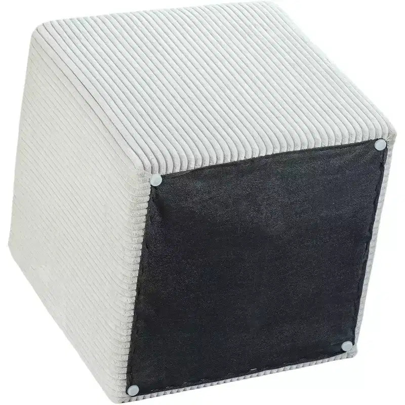 Meridian Furniture,Roy Microsuede Fabric Ottoman/Stool