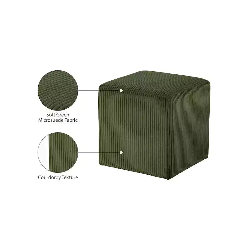 Meridian Furniture,Roy Microsuede Fabric Ottoman/Stool