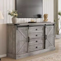 Sideboard Buffet Cabinet with Storage, Farmhouse TV Stand w/Sliding Barn Door, Large Buffet Table for Dining Room, Kitchen and Living Room