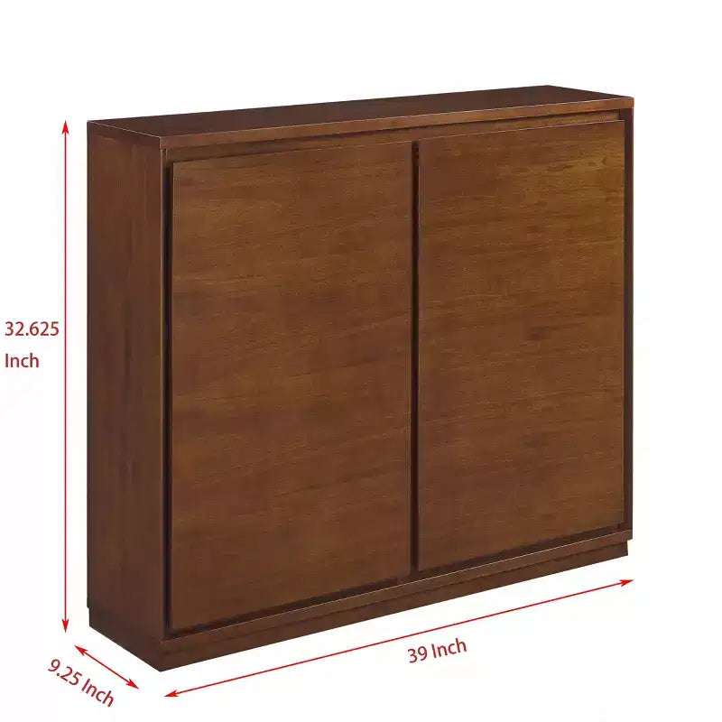 Okak 39in Sideboard Cabinet with 2 Outlet Holes, Storage Cabinet, Kitchen Cabinet for Living Room, Kitchen, Dining Room, Walnut