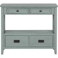 36 Inch Console, Farmhouse Entry, Solid Wood Sideboard Buffet Cabinet, Sofa Table with 4 Drawers & 1 Storage Shelf for Entryway, Hallway Kitchen