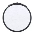 HomeRoots 30 Black Crowned Top Antiqued Glass Round Framed Accent Mirror