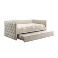 CLIHOME Modern Design Twin Sofa Bed with Trundle and Mattress-Ready Platform With Engineered Wood