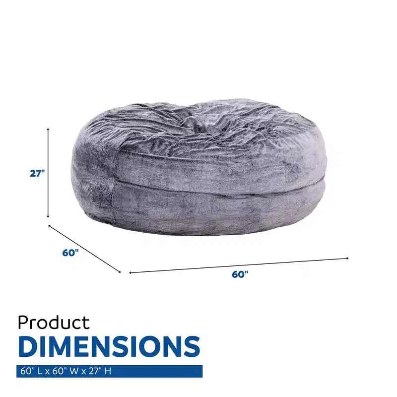 HomeStock Bala 5ft Faux Fur Foam Bean Bag