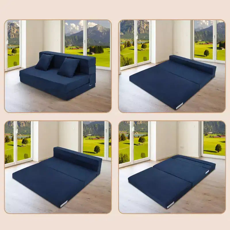 Folding Sofa Bed with Pillow, Convertible Sleeper Chair Folding Sofa Mattress