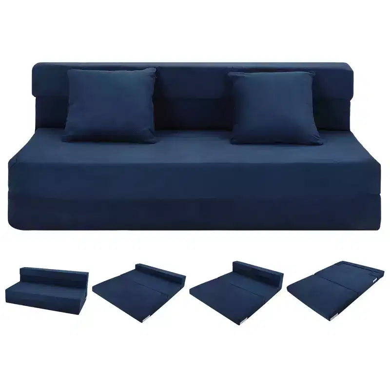 Folding Sofa Bed with Pillow, Convertible Sleeper Chair Folding Sofa Mattress