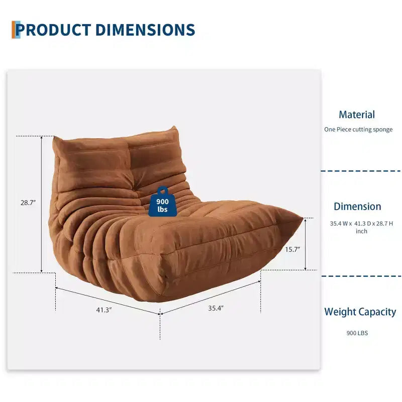 69 Inch Teddy Sofa,Loveseat Bean Bag Couch with Deep Seat,Upholstered Couches for Living Room,Bedroom,Apartment