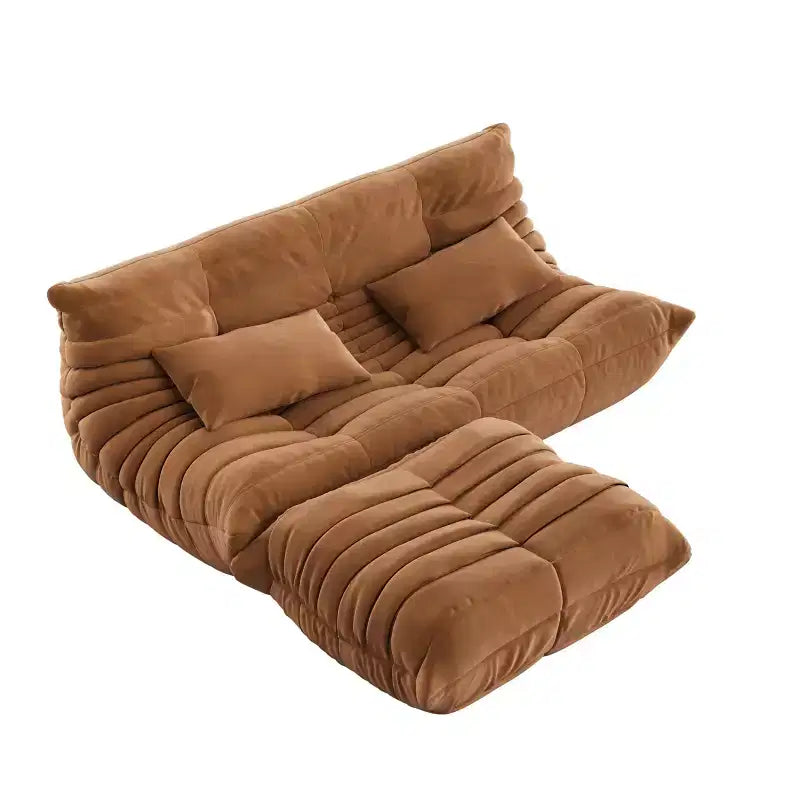 69 Inch Teddy Sofa,Loveseat Bean Bag Couch with Deep Seat,Upholstered Couches for Living Room,Bedroom,Apartment