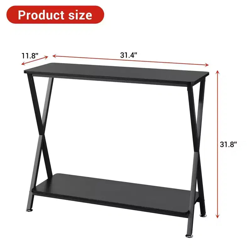 Coolmee 2-Tier Narrow Console Table, Small Entryway Table, Display Table with Shelves, Sofa Table for Living Room Hallway Entryway Foyer