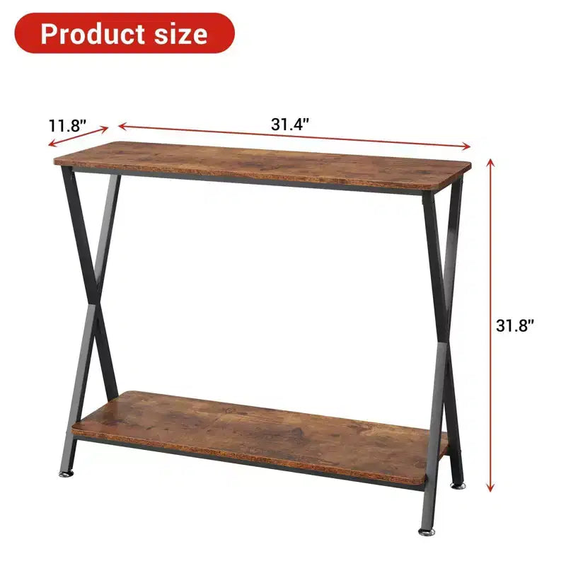 Coolmee 2-Tier Narrow Console Table, Small Entryway Table, Display Table with Shelves, Sofa Table for Living Room Hallway Entryway Foyer