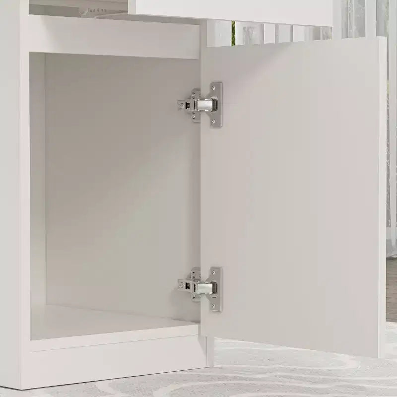 Sandinrayli Computer Desk with Drawers, 43 Inch Wood Work Desk, Home Office PC Desk Workstation with Storage, White