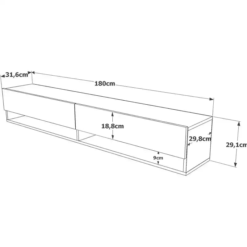 HomeStock TV Unit Entertainment Center Console with Storage Shelves & Doors