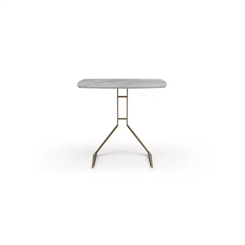 HomeStock 45 in.H Gray Color Round Metal Table Top End Table 1 -piece